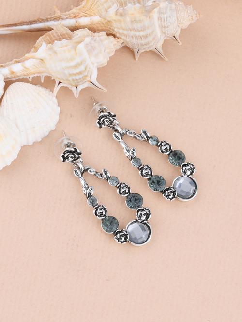 grey metal drop earring - 16996158 - Very Small Image - 1