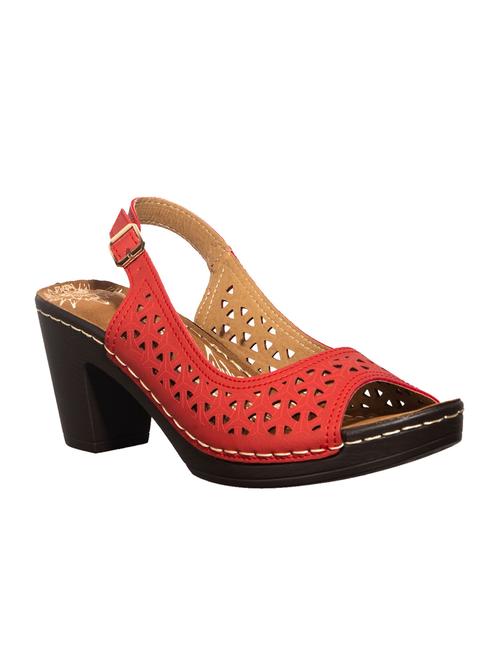 red synthetic ankle strap sandals - 16997330 - Very Small Image - 1