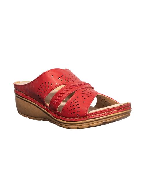 red synthetic mules sandals - 16997536 - Very Small Image - 1