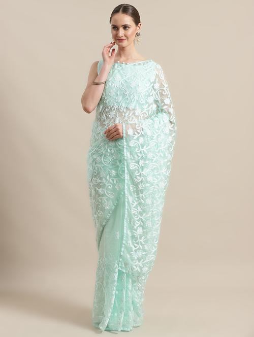 pastel embroidered saree with blouse - 16998066 - Very Small Image - 1