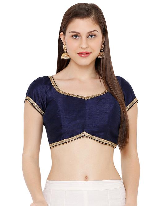 blue back dori solid blouse - 16999038 - Very Small Image - 1