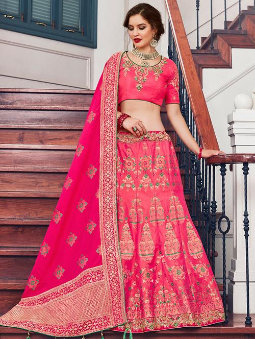 self design panelled lehenga - 16999675 - Very Small Image - 1