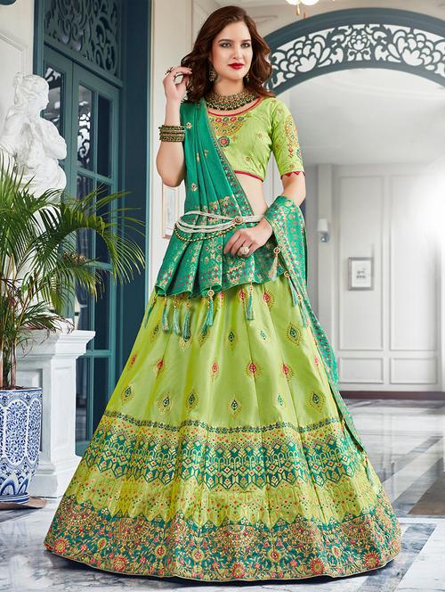 self design panelled lehenga - 16999677 - Very Small Image - 1