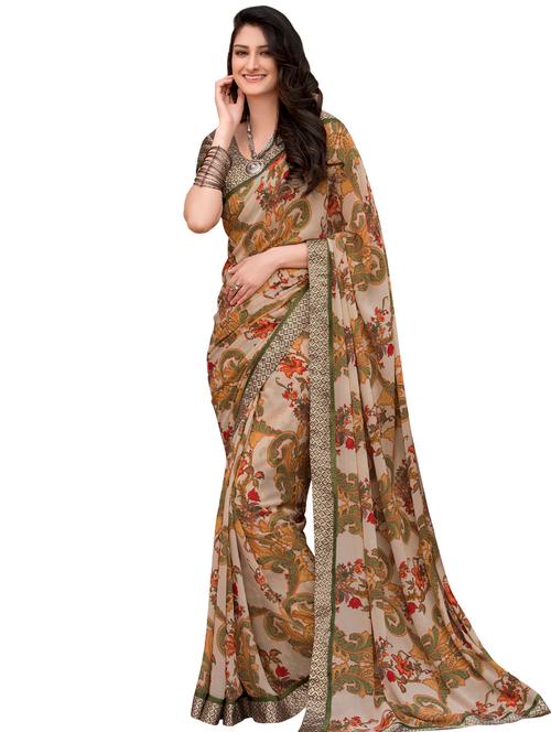 abstract printed saree with blouse - 17000052 - Very Small Image - 1