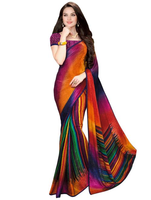 abstract printed saree with blouse - 17000135 - Very Small Image - 1