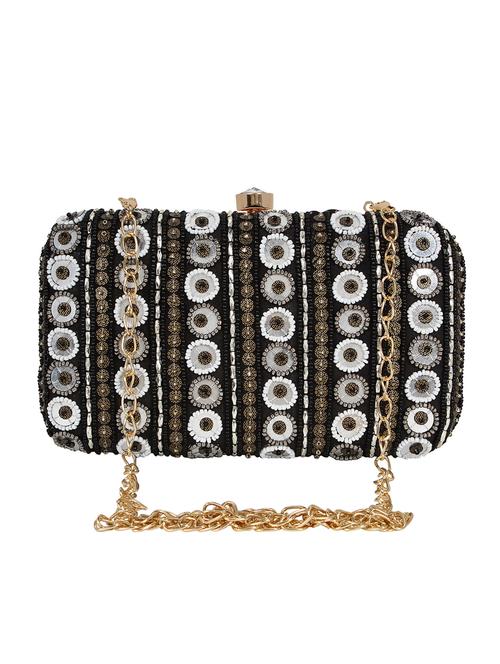 black faux silk box clutch - 17001714 - Very Small Image - 1