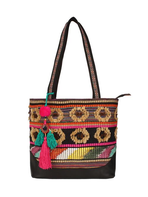 black cotton polyester blend regular tote - 17001726 - Very Small Image - 1