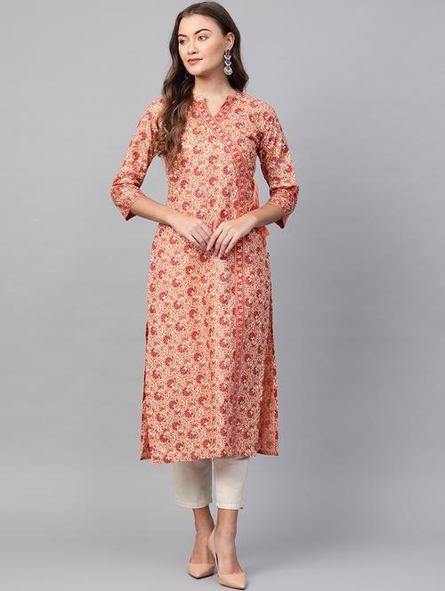 floral straight kurta - 17007086 - Very Small Image - 1