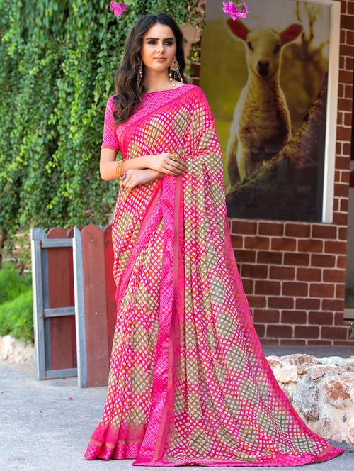 printed woven saree with blouse - 17008120 - Very Small Image - 1
