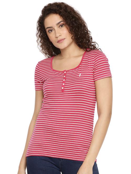 henley neck striped tee  - 17009006 - Very Small Image - 1