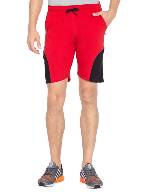 red color block shorts - 17009844 - Very Small Image - 1