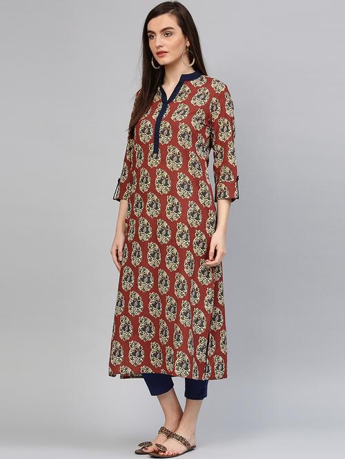 printed a-line kurta - 17010355 - Very Small Image - 1