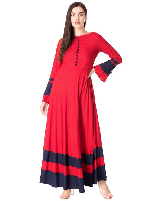 solid flared kurta - 17010878 - Very Small Image - 1