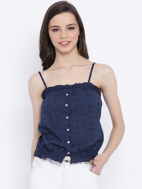 shoulder strap frill detail top  - 17011105 - Very Small Image - 1