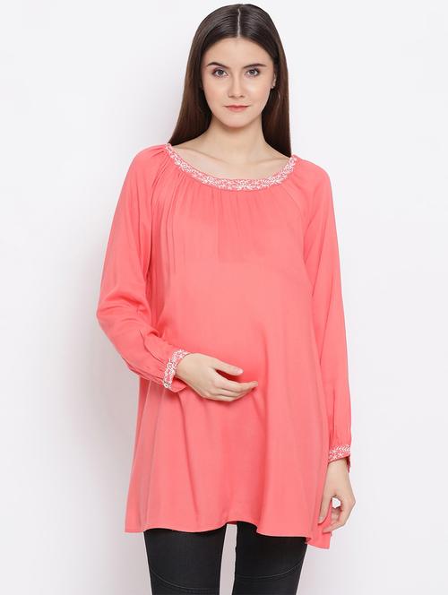 embroidered detail maternity wear top  - 17011116 - Very Small Image - 1