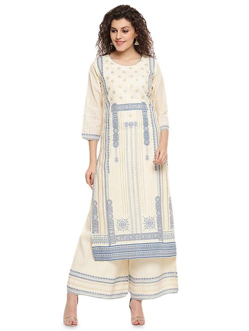 printed kurta palazzo set - 17011825 - Very Small Image - 1