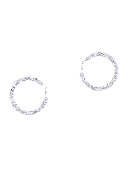 silver metal hoop earring - 17012382 - Very Small Image - 1