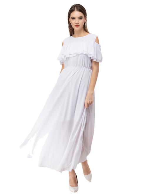 ruffle detail flared maxi dress - 17012667 - Very Small Image - 1