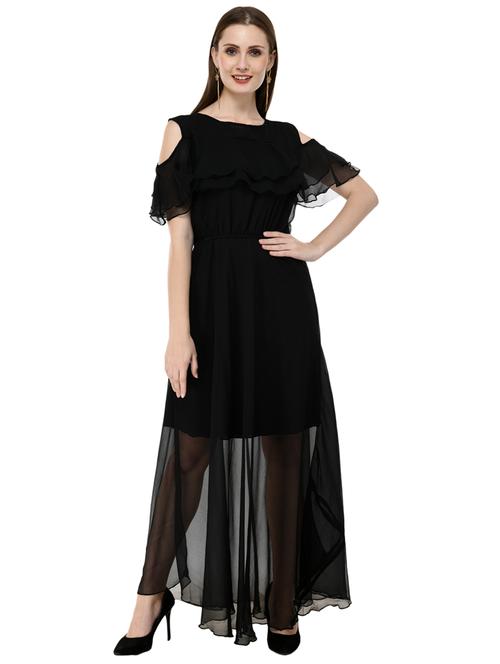 ruffle detail flared maxi dress - 17012669 - Very Small Image - 1