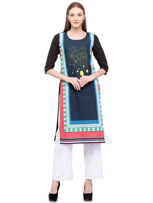 digital print straight kurta - 17013073 - Very Small Image - 1