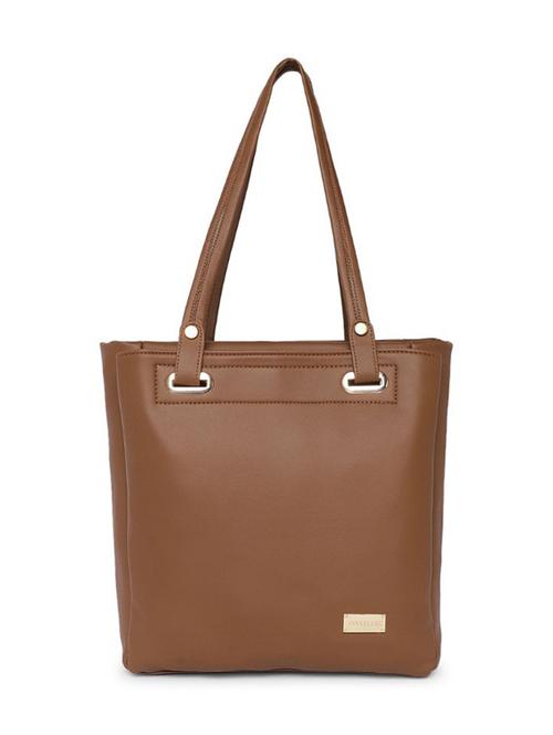 tan leatherette (pu) handbag - 17013607 - Very Small Image - 1