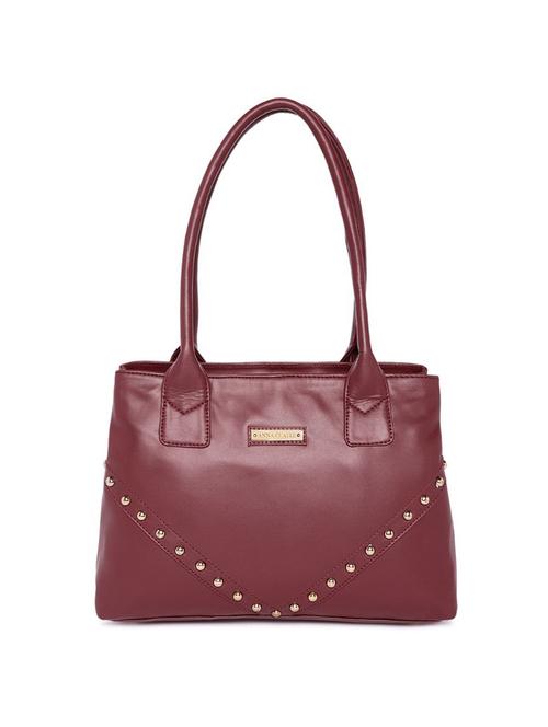 maroon leatherette (pu) handbag - 17013626 - Very Small Image - 1