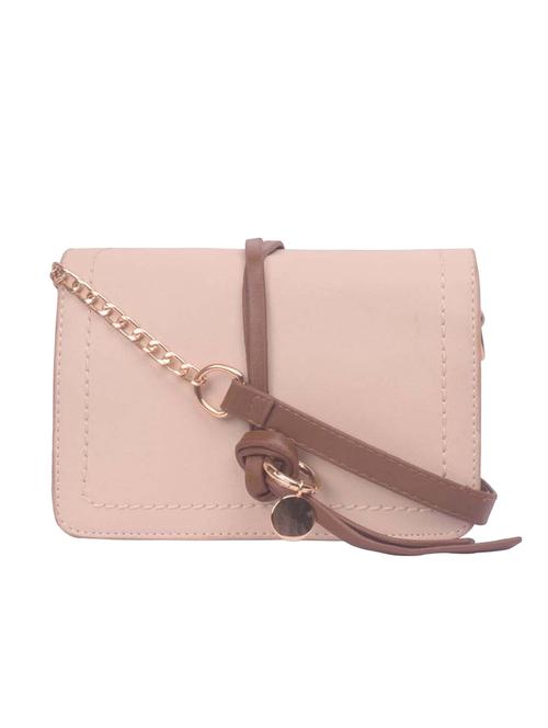 beige leatherette (pu) sling bag - 17015319 - Very Small Image - 1