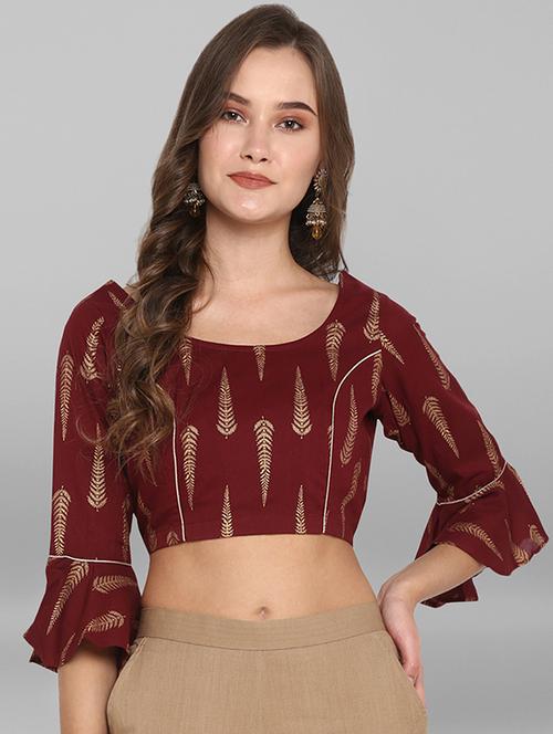 bell sleeves printed blouse - 17015392 - Very Small Image - 1