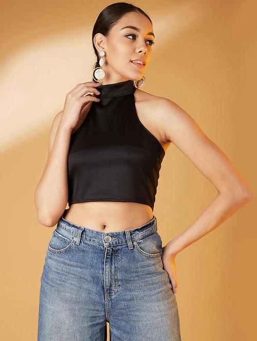 women's crop halter neck top - 17016303 - Very Small Image - 1