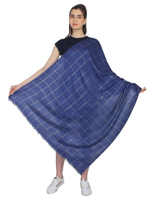 navy blue cotton stole - 17016360 - Very Small Image - 1
