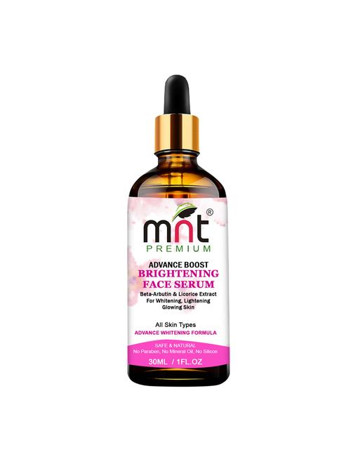 mnt advace boost brightening face serum with beta-arbutin & licorice extract (30ml) for whitening, lightening glowing skin - 17017255 - Very Small Image - 1