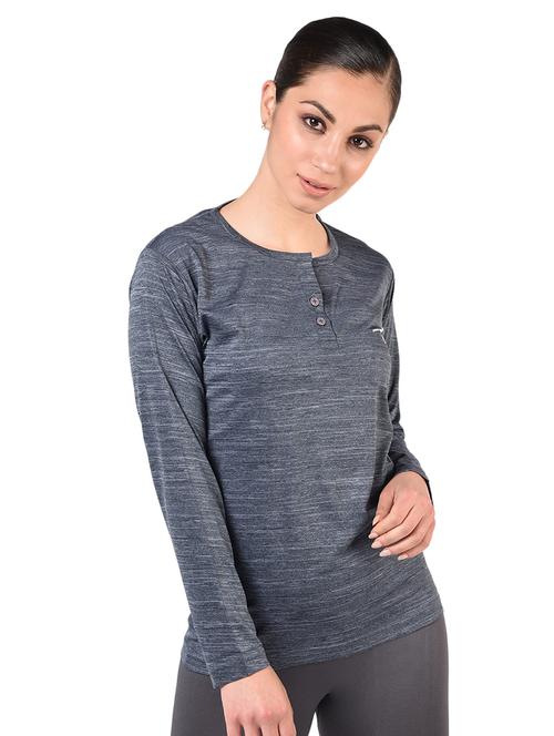 long sleeved melange henley tee - 17018425 - Very Small Image - 1