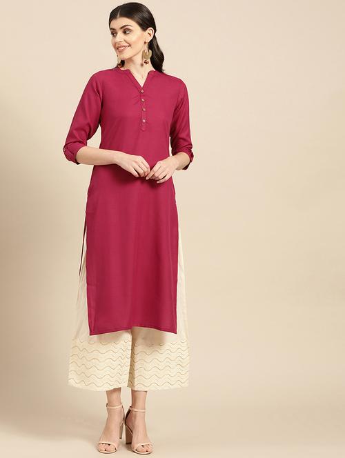 solid straight kurta - 17019449 - Very Small Image - 1