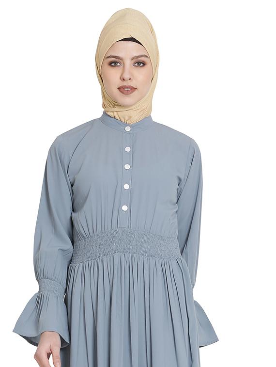 solid flared cloaks & abaya - 17019707 - Zoom Image - 3