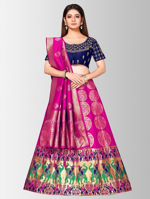 self design panneled lehenga - 17020522 - Very Small Image - 1