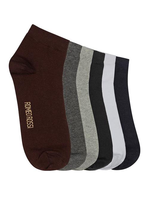 men pack of 6 solid ankle length socks - 17021666 - Very Small Image - 1