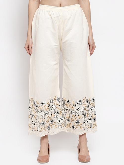 embroidered straight palazzo  - 17022353 - Very Small Image - 1