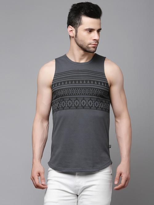 grey chest print tshirt - 17024630 - Very Small Image - 1
