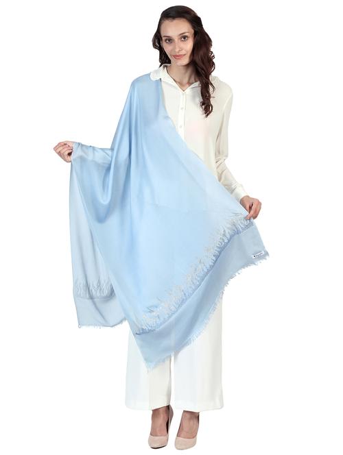 light blue pashmina shawl - 17024823 - Very Small Image - 1