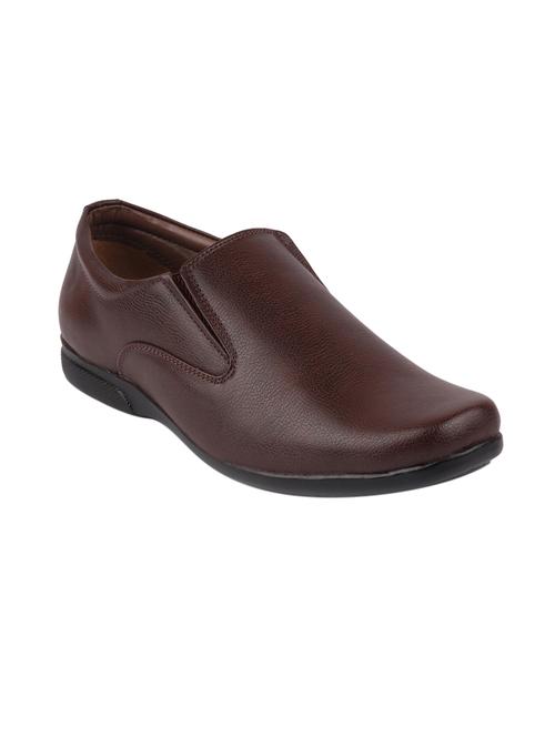 brown  formal slip on shoes - 17025394 - Very Small Image - 1