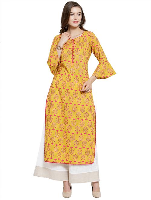 bell sleeves straight kurta - 17028640 - Very Small Image - 1