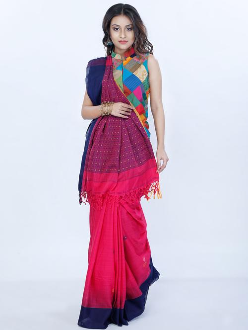 printed handloom saree - 17030473 - Very Small Image - 1