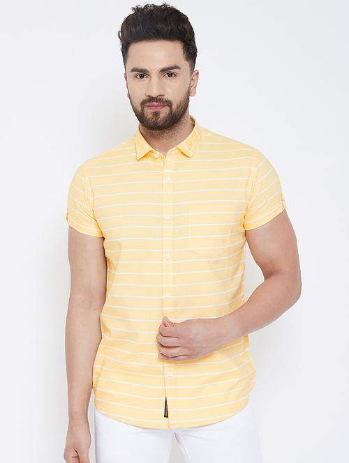 yellow striped casual shirt - 17031592 - Very Small Image - 1