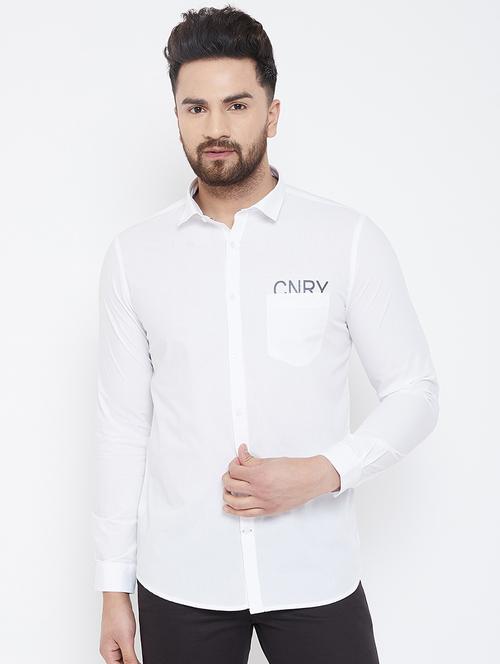 white solid casual shirt - 17031593 - Very Small Image - 1