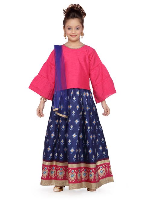 pink silk blend lehenga choli - 17032001 - Very Small Image - 1
