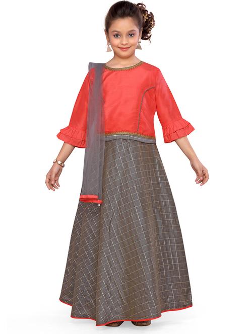 red silk blend lehenga choli - 17032005 - Very Small Image - 1