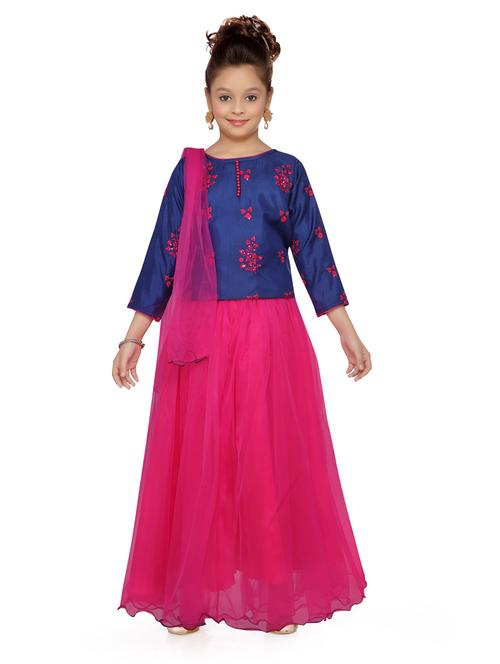 blue silk blend lehenga choli - 17032026 - Very Small Image - 1