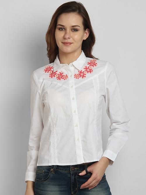 embroidered detail casual shirt  - 17032779 - Very Small Image - 1