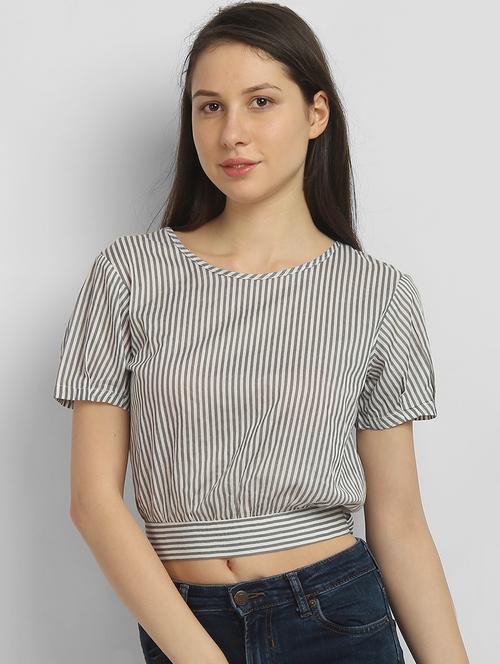 tie back striped top  - 17032870 - Very Small Image - 1