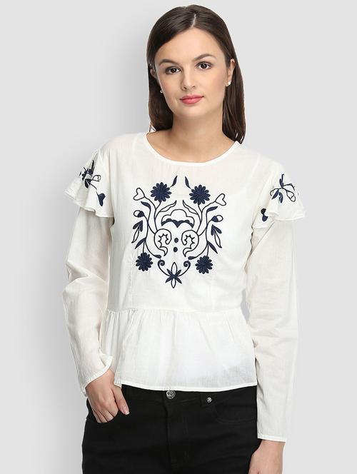white cotton regular top - 17032923 - Very Small Image - 1